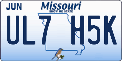 MO license plate UL7H5K