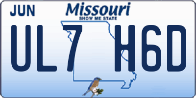 MO license plate UL7H6D