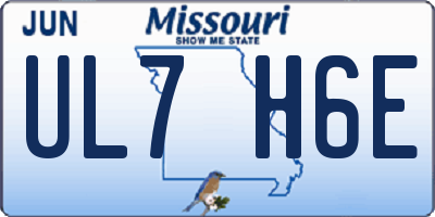 MO license plate UL7H6E