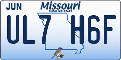 MO license plate UL7H6F