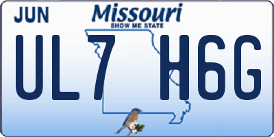 MO license plate UL7H6G