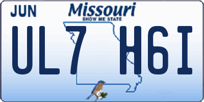 MO license plate UL7H6I
