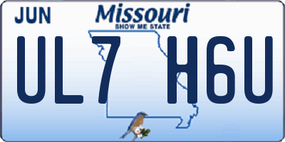 MO license plate UL7H6U