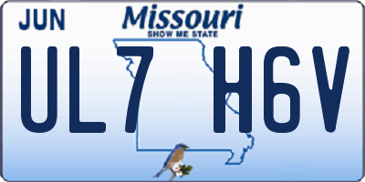 MO license plate UL7H6V