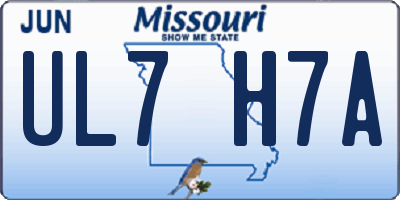 MO license plate UL7H7A