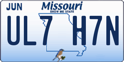 MO license plate UL7H7N