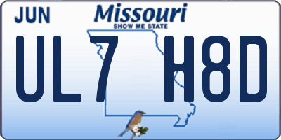 MO license plate UL7H8D