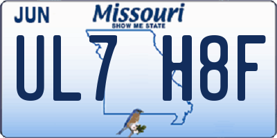 MO license plate UL7H8F