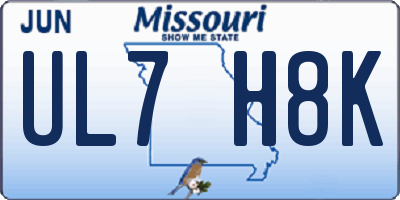 MO license plate UL7H8K