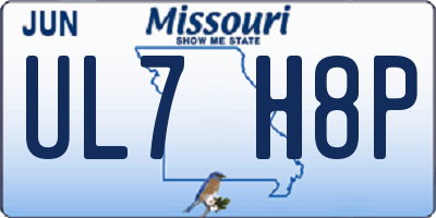 MO license plate UL7H8P
