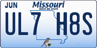 MO license plate UL7H8S