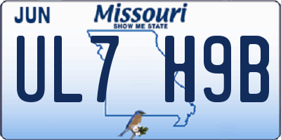 MO license plate UL7H9B