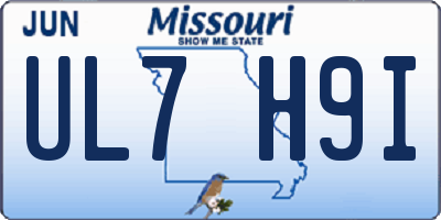 MO license plate UL7H9I
