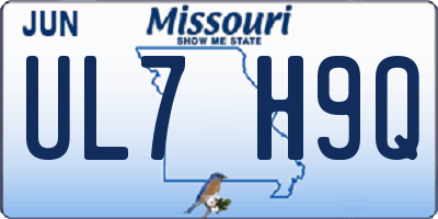 MO license plate UL7H9Q