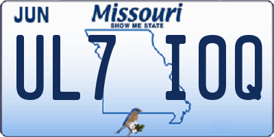 MO license plate UL7I0Q