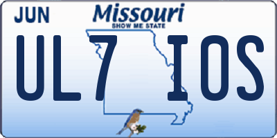 MO license plate UL7I0S