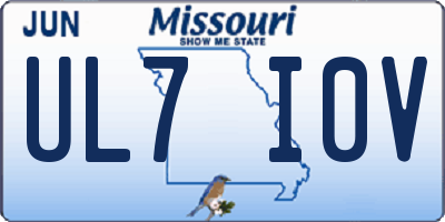 MO license plate UL7I0V