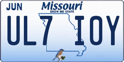 MO license plate UL7I0Y