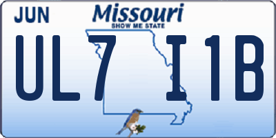 MO license plate UL7I1B