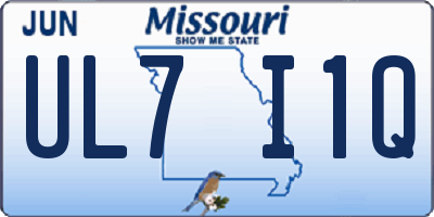 MO license plate UL7I1Q