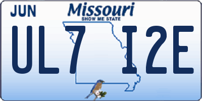 MO license plate UL7I2E