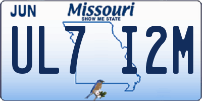 MO license plate UL7I2M