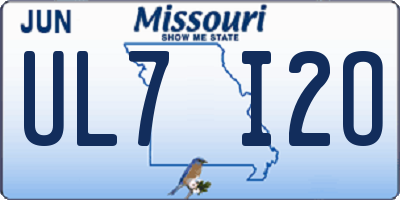 MO license plate UL7I2O