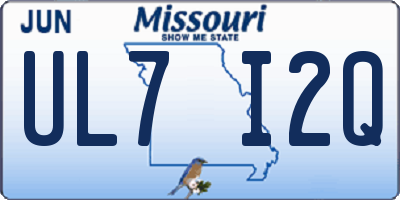 MO license plate UL7I2Q