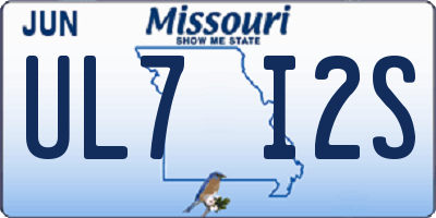 MO license plate UL7I2S