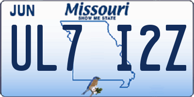 MO license plate UL7I2Z