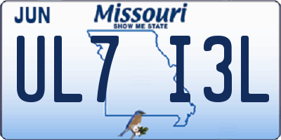 MO license plate UL7I3L
