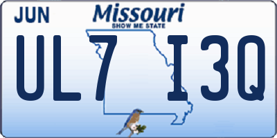 MO license plate UL7I3Q