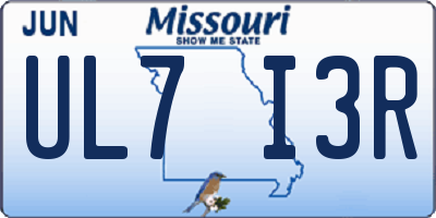 MO license plate UL7I3R