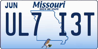 MO license plate UL7I3T
