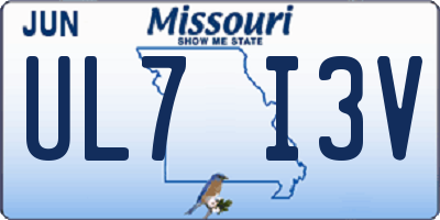 MO license plate UL7I3V