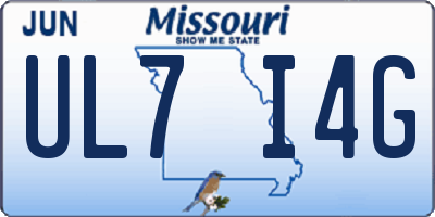 MO license plate UL7I4G