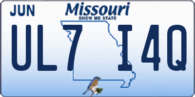 MO license plate UL7I4Q
