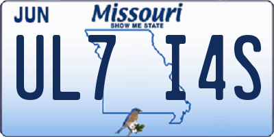 MO license plate UL7I4S