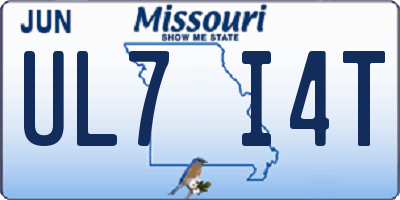 MO license plate UL7I4T