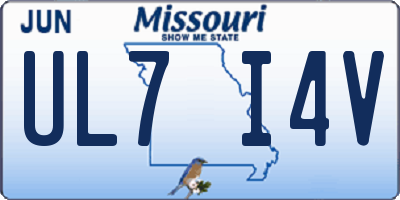 MO license plate UL7I4V