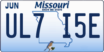 MO license plate UL7I5E