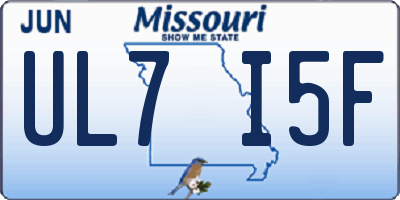 MO license plate UL7I5F