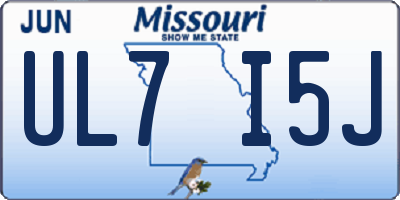MO license plate UL7I5J