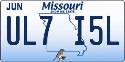 MO license plate UL7I5L