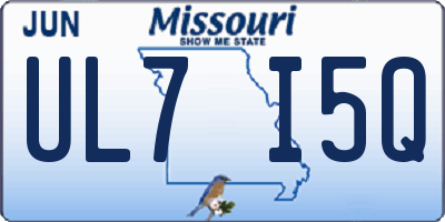 MO license plate UL7I5Q