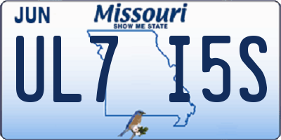 MO license plate UL7I5S