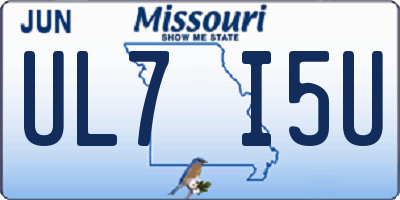 MO license plate UL7I5U
