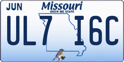 MO license plate UL7I6C