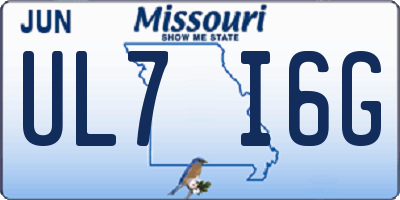 MO license plate UL7I6G
