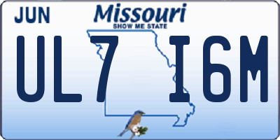 MO license plate UL7I6M